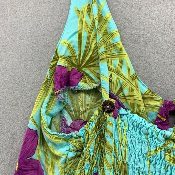 Vintage J&J Hawaii 100% Rayon Maxi Dress 2XL Tropical Granny Core Hippie Gypsy - Picture 12 of 15